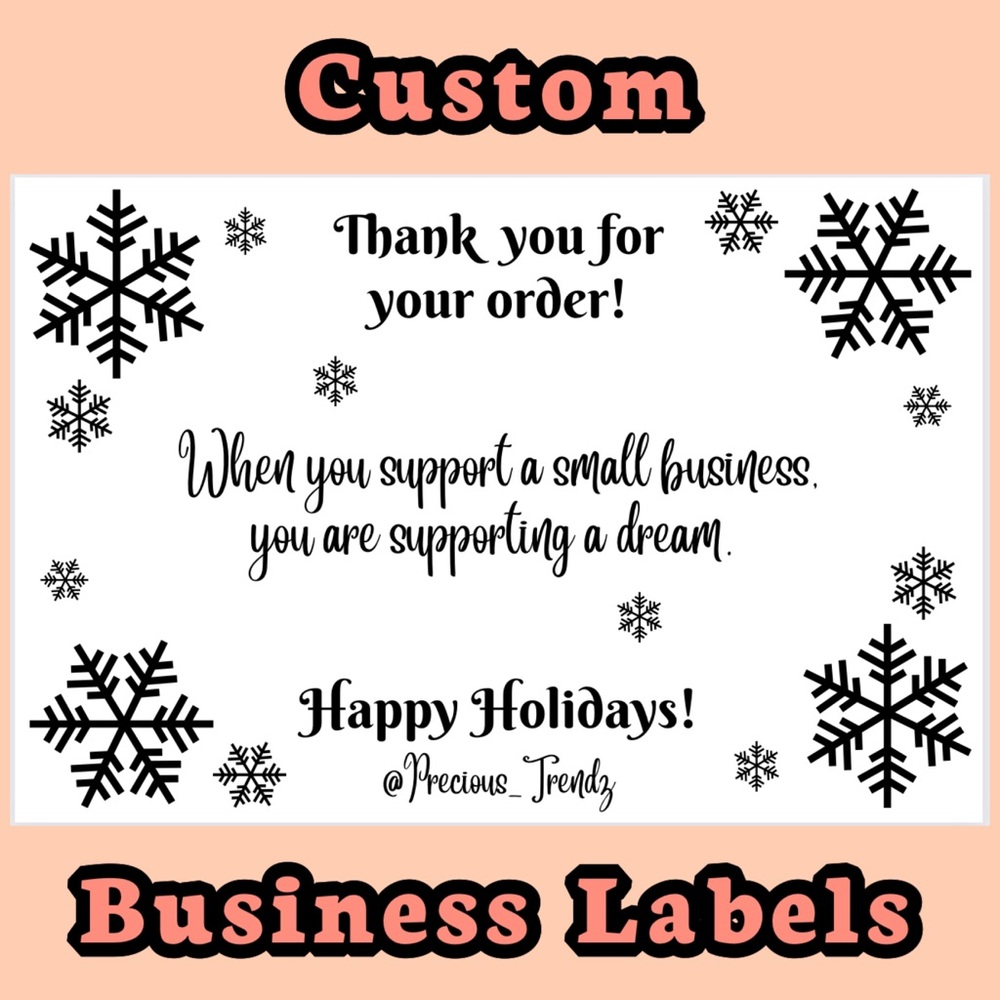 Custom Business Labels | 50 PCS | Thermal Labels | Black White | Stickers
